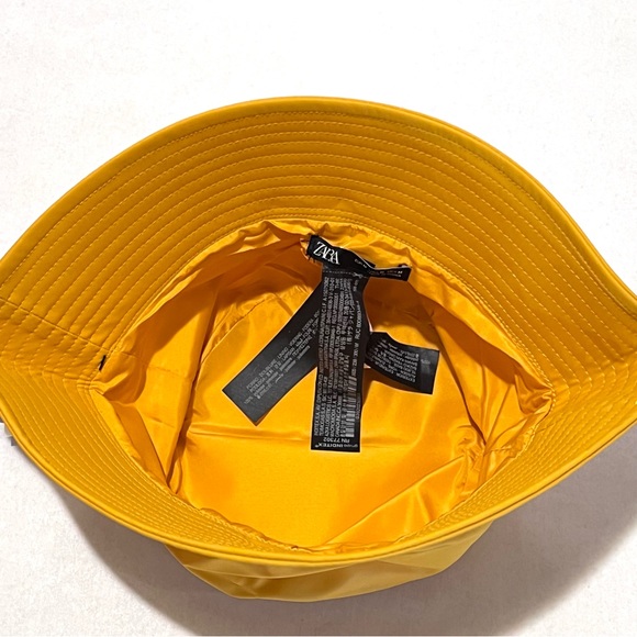 Zara Water Repellent Bucket Hat Size Medium Yellow - Picture 5 of 11